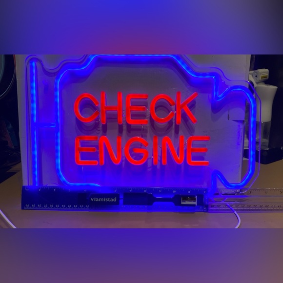 Check Engine Neon Sign,Garage Decor, LED Neon Signs for Wall Decor - Picture 4 of 4